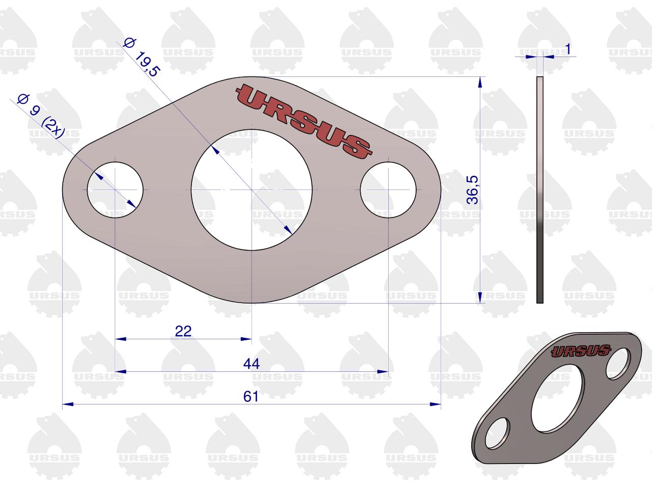 Uszczelka rury wodnej 950524 krążelit 0.8mm C-360 Zetor ( sprzedawane po 10 ) ORYGINAŁ URSUS
