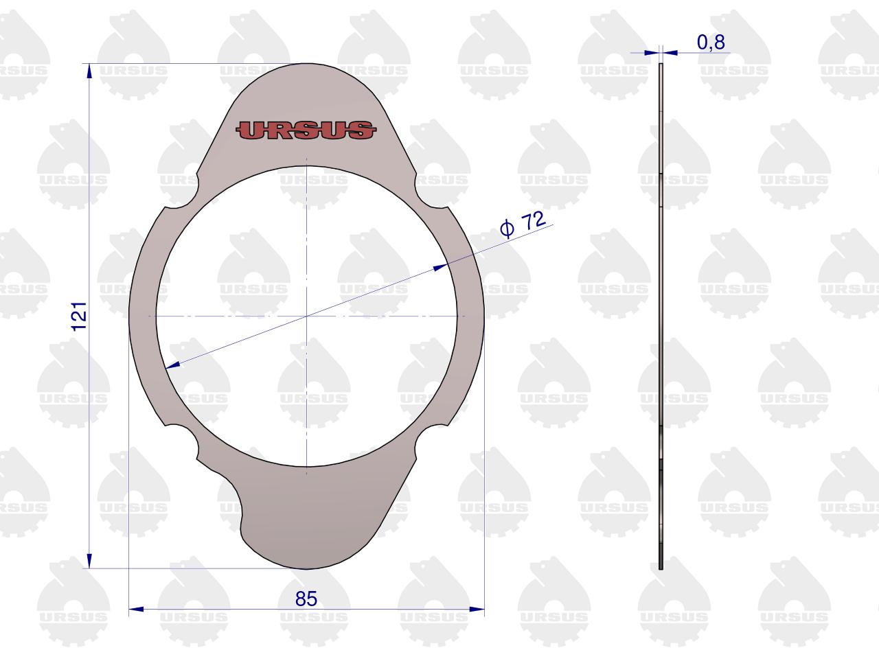 Uszczelka cylindra sprężarki 950941 krążelit 0.8mm C-360 ( sprzedawane po 10 ) ORYGINAŁ URSUS