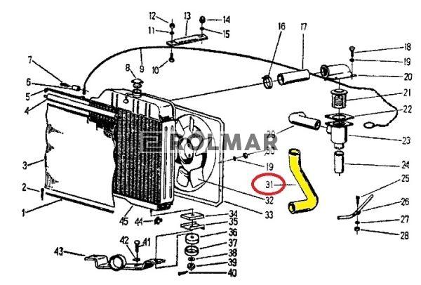 Rura ssąca - przewód gumowy 951306 C-360/Zetor (rura wody)