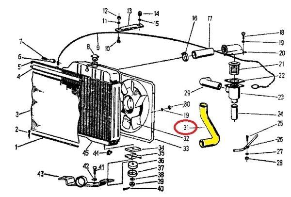 Rura ssąca - przewód gumowy 951306 C-360/Zetor (rura wody) ORYGINAŁ URSUS