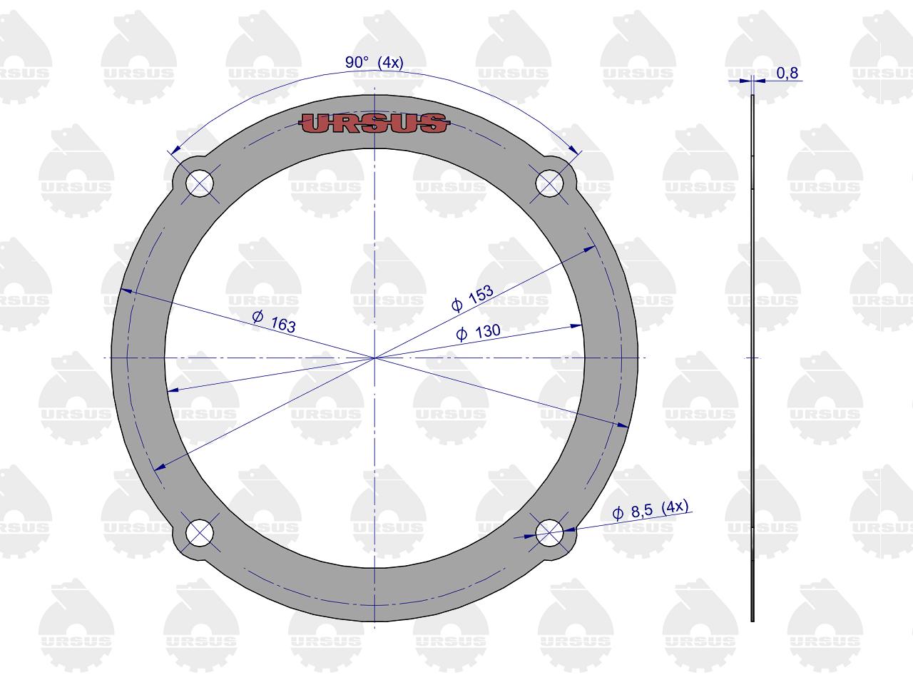 Komplet ( zestaw ) uszczelek zwolnicy 50528020. 50428120. 50528040 C-360 ORYGINAŁ URSUS