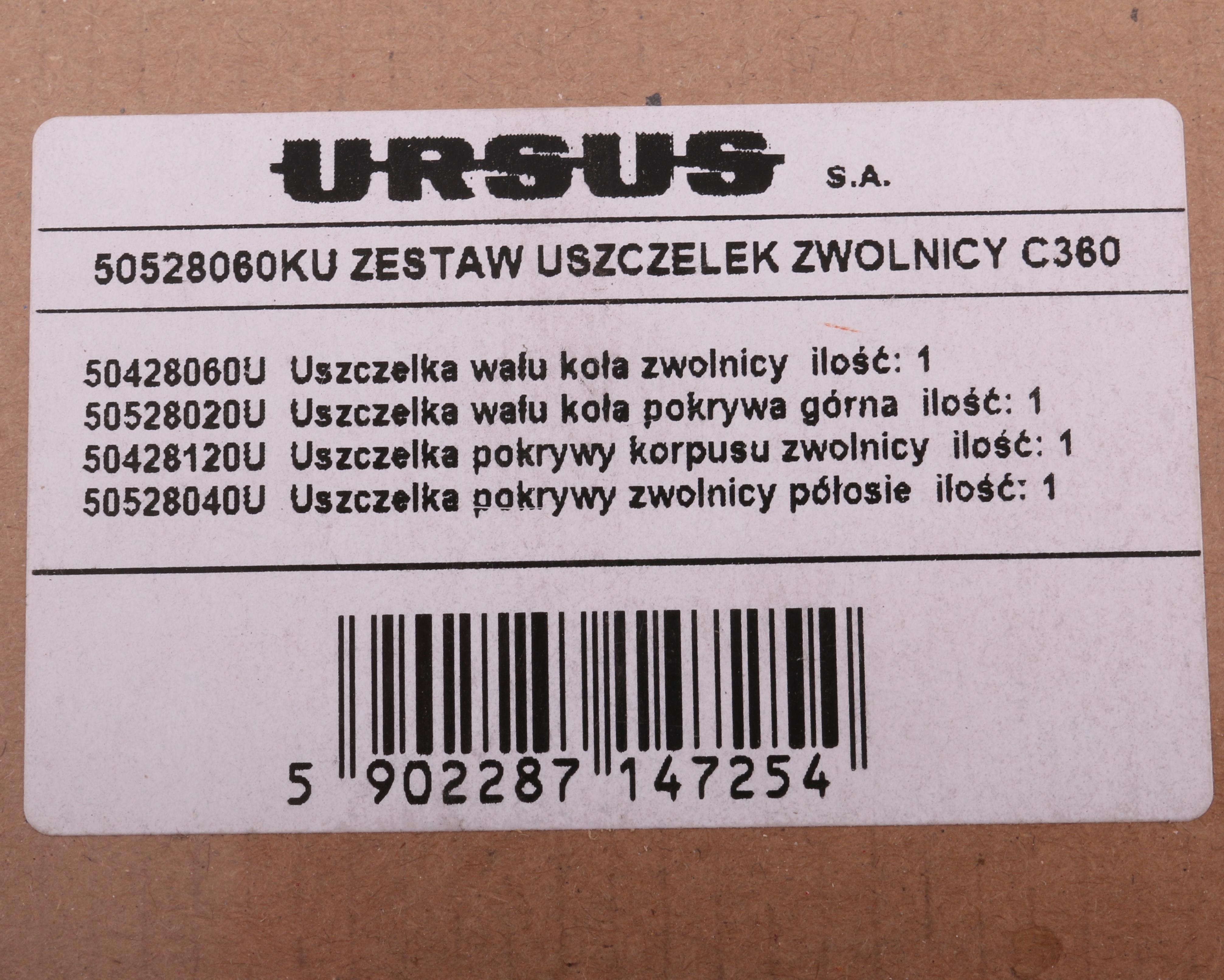 Komplet ( zestaw ) uszczelek zwolnicy 50528020. 50428120. 50528040 C-360 ORYGINAŁ URSUS