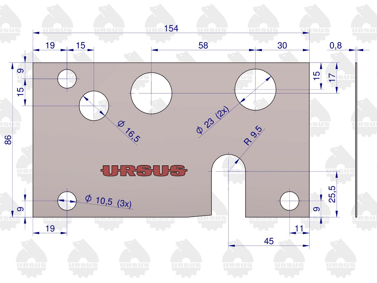 Uszczelka rozdzielacza hydraulicznego krążelit 0.8mm C-360 ( sprzedawane po 10 ) ORYGINAŁ URSUS