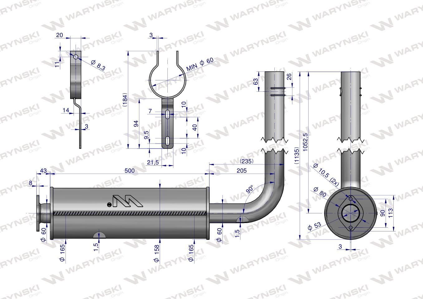 Tłumik Bizon kompletny Z-058  WARYŃSKI
