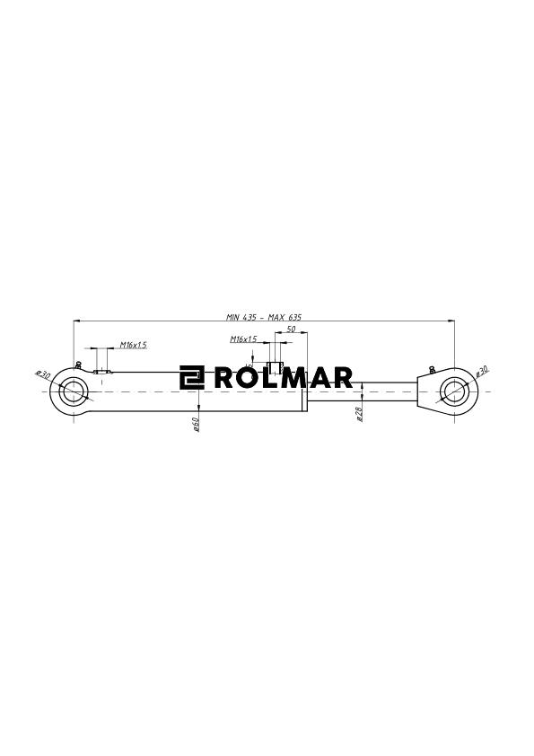 Cylinder wspomagania układu kierowniczego CJF-50/28/200Z, 5040995210 (sworzeń 30mm) Bizon