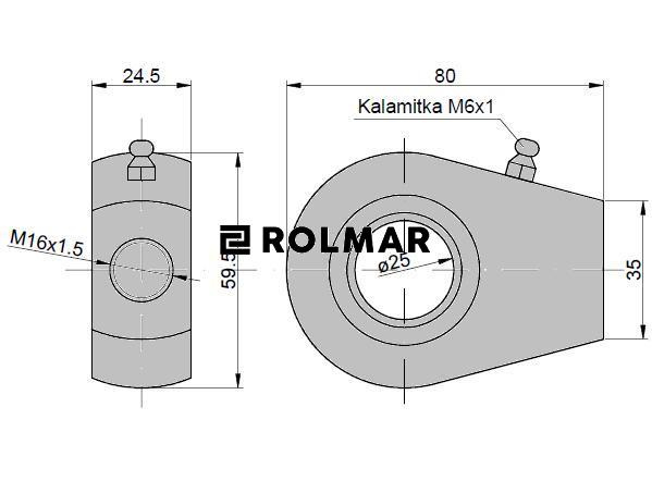 Ucho siłownika łożysko GE-25 KT2*40 (UE2.40)