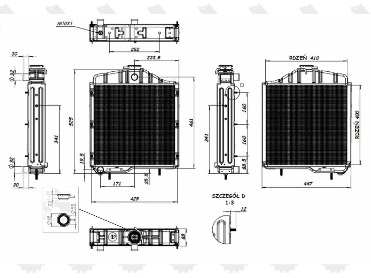 Chłodnica wody miedziana C-360 ORYGINAŁ URSUS