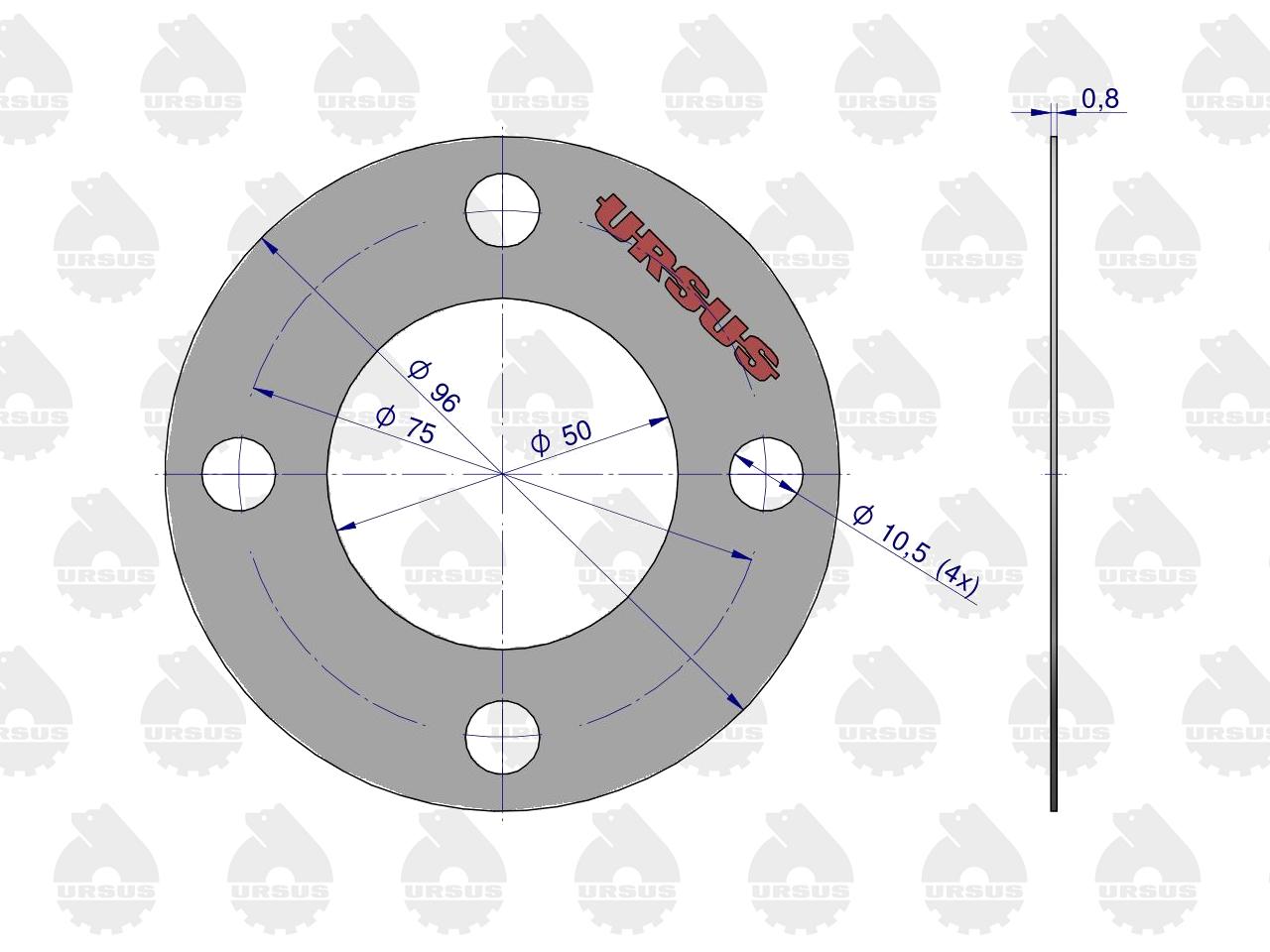 Uszczelka wałka sprzęgłowego krążelit 0.8mm C-360 ( sprzedawane po 10 ) ORYGINAŁ URSUS