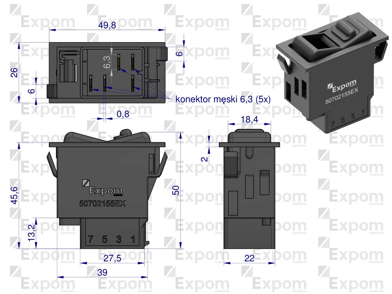 Włącznik przechylny przedni WOM Case IH EXPOM KWIDZYN eu