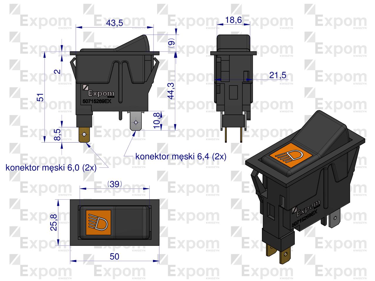 Włącznik przechylny Massey Ferguson EXPOM KWIDZYN eu