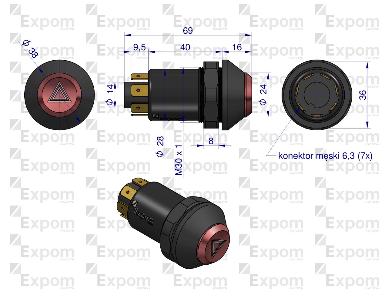 Wyłącznik świateł awaryjnych 50799075 Case EXPOM KWIDZYN eu