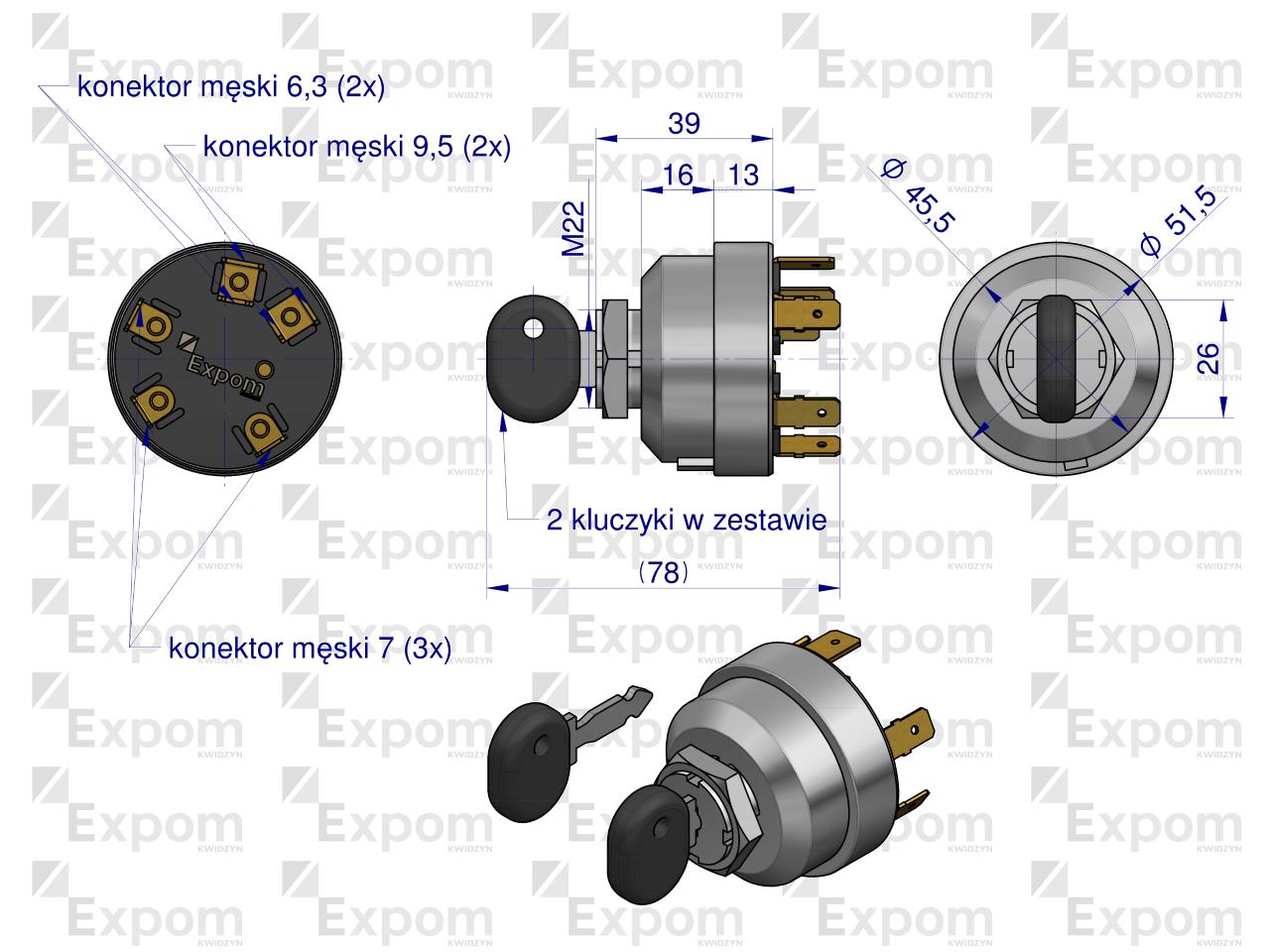 Stacyjka  Massey Ferguson 51076123 Fiat.New Holland Expom Kwidzyn eu