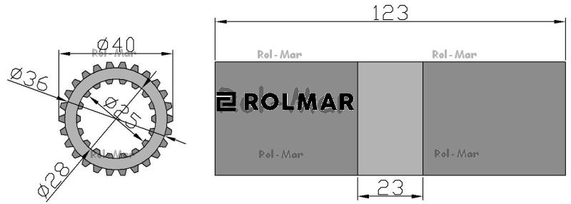 Tuleja (wałek) koła skrzyni E09520755 508905024 Kosiarka Czeska