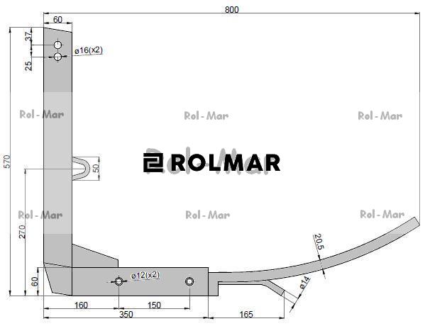 Trzymak prawy lemiesza Neptun