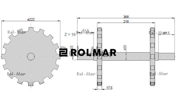 Oś dolna kompletna przenośnik korzeni Neptun