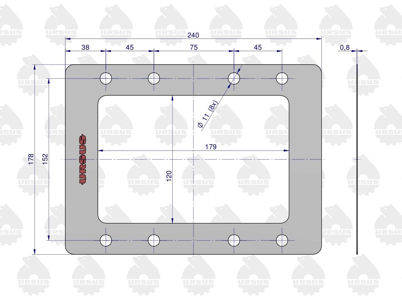 Uszczelka pokrywy dolnej skrzyni krążelit 0.8mm Zetor ( sprzedawane po 5 ) ORYGINAŁ URSUS