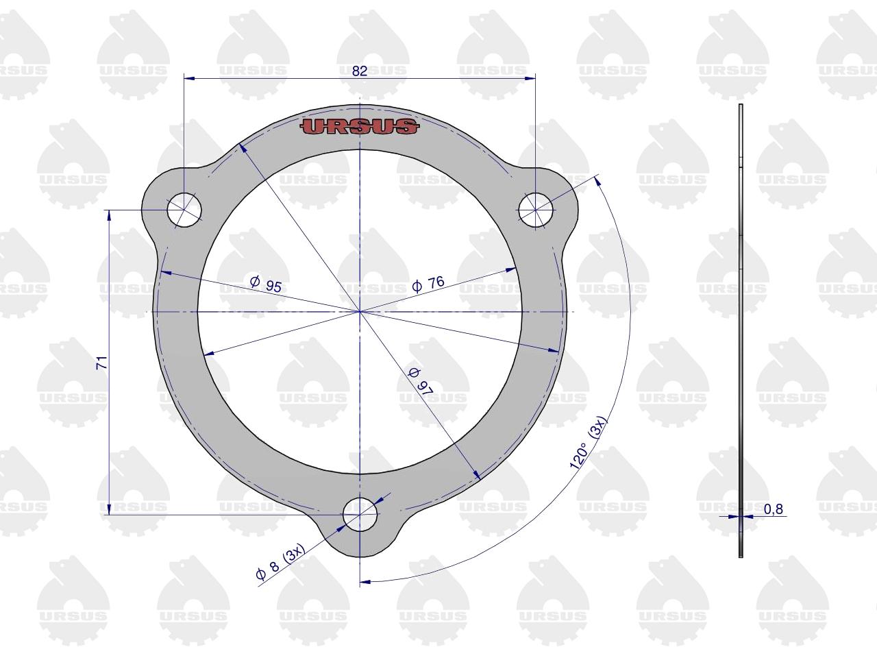 Uszczelka pokrywy wałka sprzęgła krążelit 0.8mm Zetor ( sprzedawane po 10 ) ORYGINAŁ URSUS