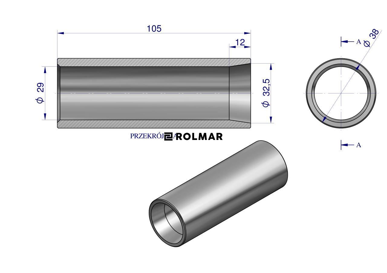 Tuleja zęba ładowacza cienkościenna, do zęba 880 Tur, 5011050