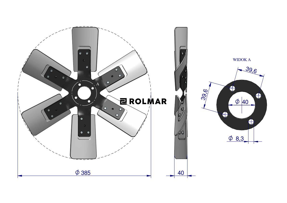 Wentylator chłodnicy 46513440  Zetor C-360 Czeski
