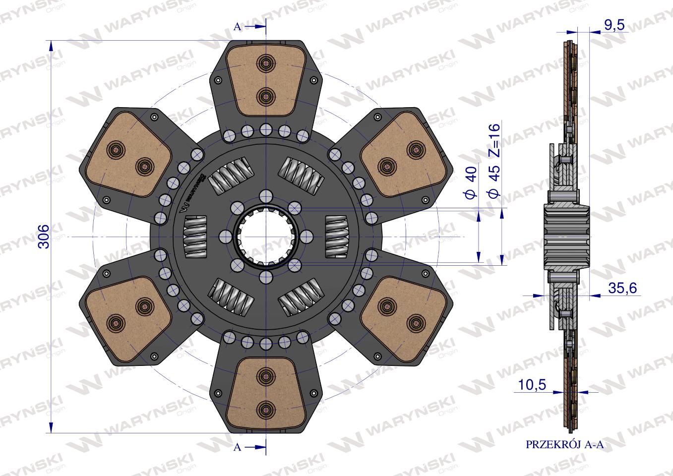 Tarcza sprzęgła ceramiczna  Renault 6005001440 WARYŃSKI