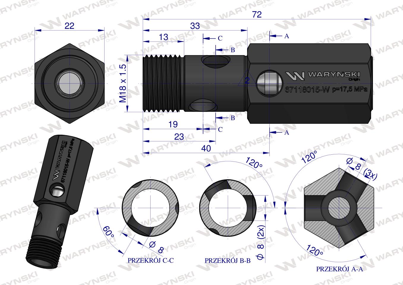 Zawór bezpieczeństwa cylindra do Zetora  WARYŃSKI