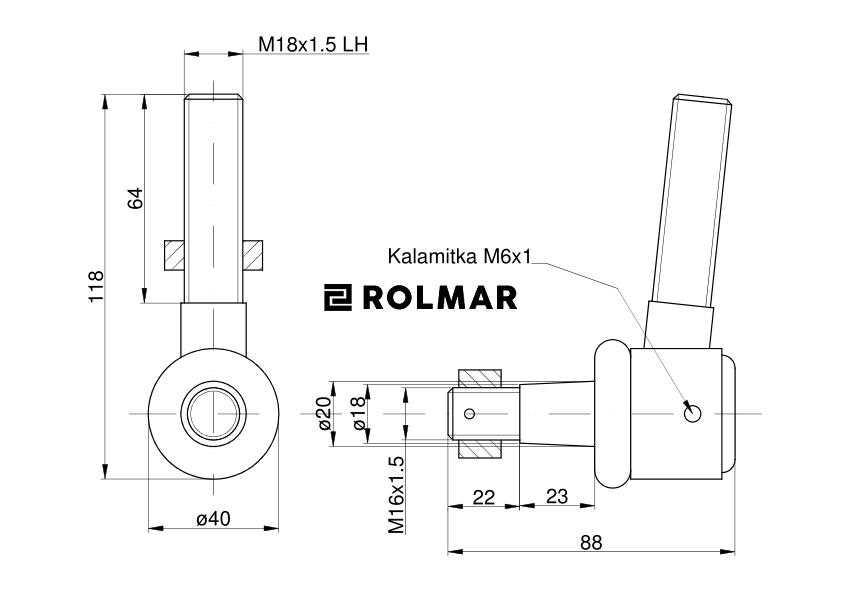 Przeguby układu kierowniczego Zetor lewy