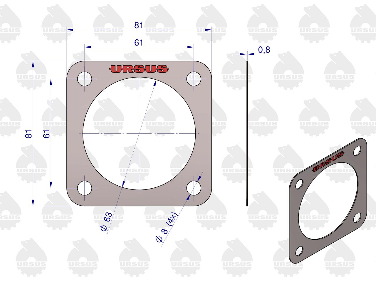 Uszczelka termostatu krążelit 0.8mm Zetor ( sprzedawane po 10 ) ORYGINAŁ URSUS