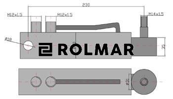 Cylinder hydrauliczny, siłownik wspomagania układu kierowniczego MF3 Kraj 7009031M1 (SMT1R.40.22.140-00)