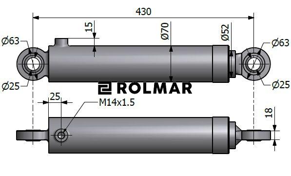 Cylinder hydrauliczny, siłownik pomocniczy jedno wejście Zetor SMN.50.250 70118033 Kraj