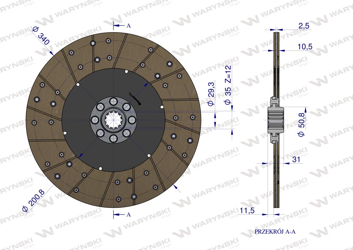 Tarcza sprzęgła Belarus  Mtz  Pronar 701601130 WARYŃSKI