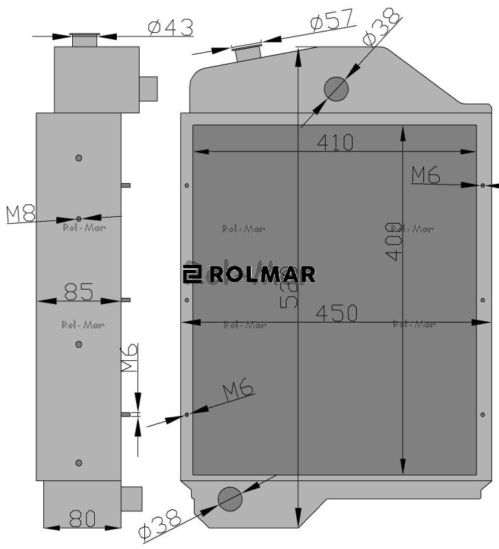 Chłodnica miedziana Zetor 5211/7211/7711