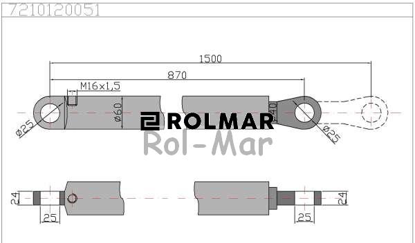 Cylinder hydrauliczny jednostronnego działania CN2F-40/630Z+U Tur 1,2 Kraj