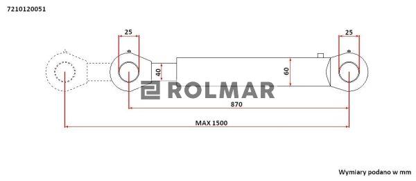 Cylinder hydrauliczny jednostronnego działania CN2F-40/630Z+U Tur 1,2 Kraj