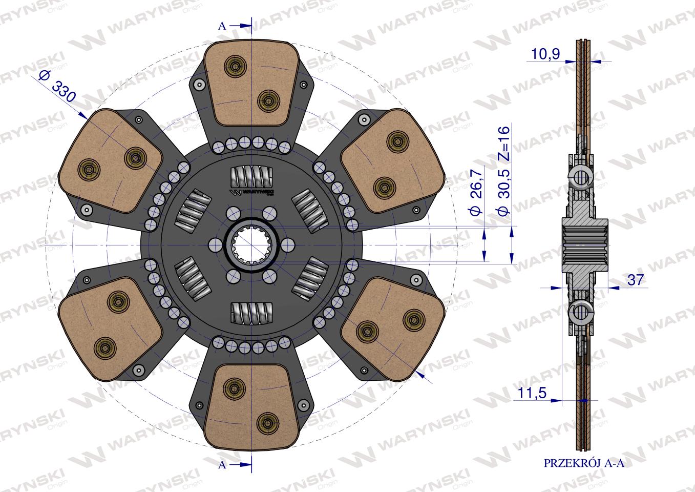 Tarcza sprzęgła ceramiczna  Renault 7700061792 WARYŃSKI