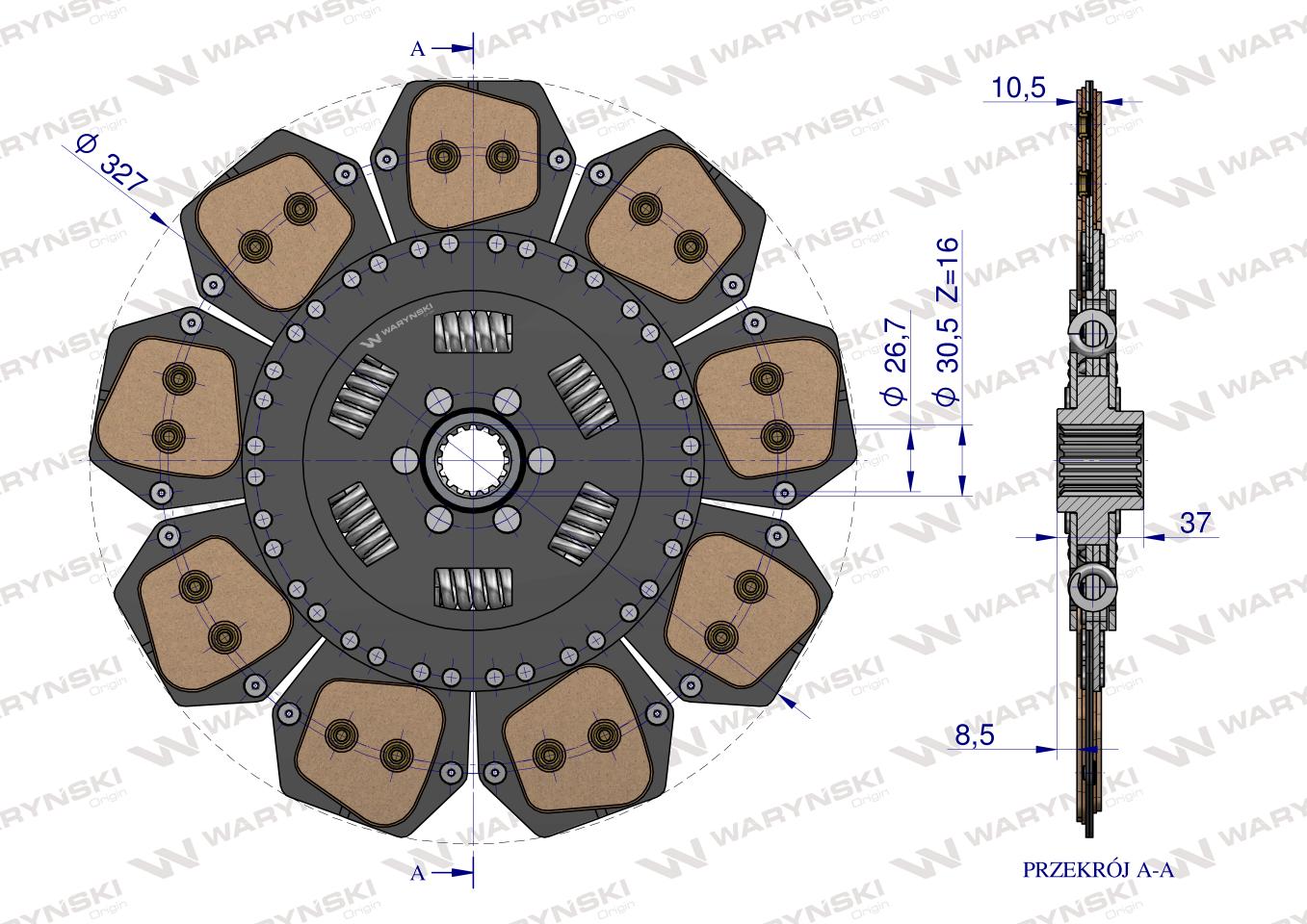 Tarcza sprzęgła ceramiczna  Renault 7700061793 WARYŃSKI
