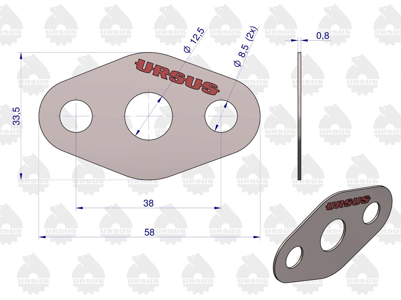 Uszczelka zasilania turbo krążelit 0.5mm Zetor ( sprzedawane po 10 ) ORYGINAŁ URSUS