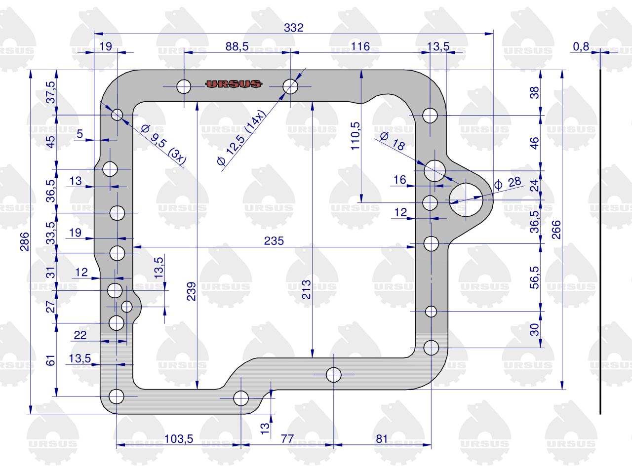 Komplet ( zestaw ) uszczelek skrzyni C-385 ORYGINAŁ URSUS