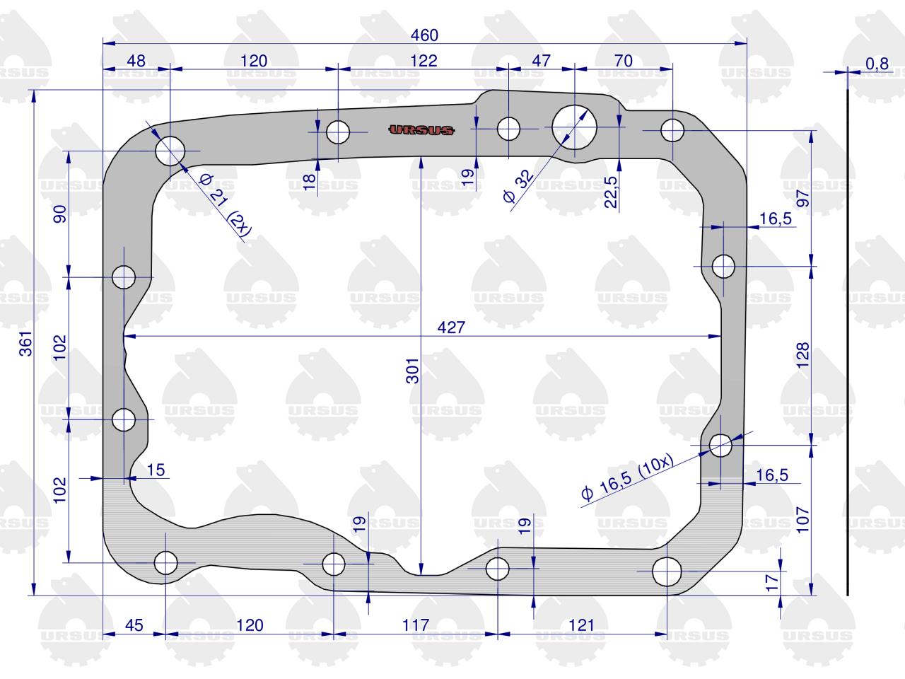 Komplet ( zestaw ) uszczelek skrzyni C-385 ORYGINAŁ URSUS