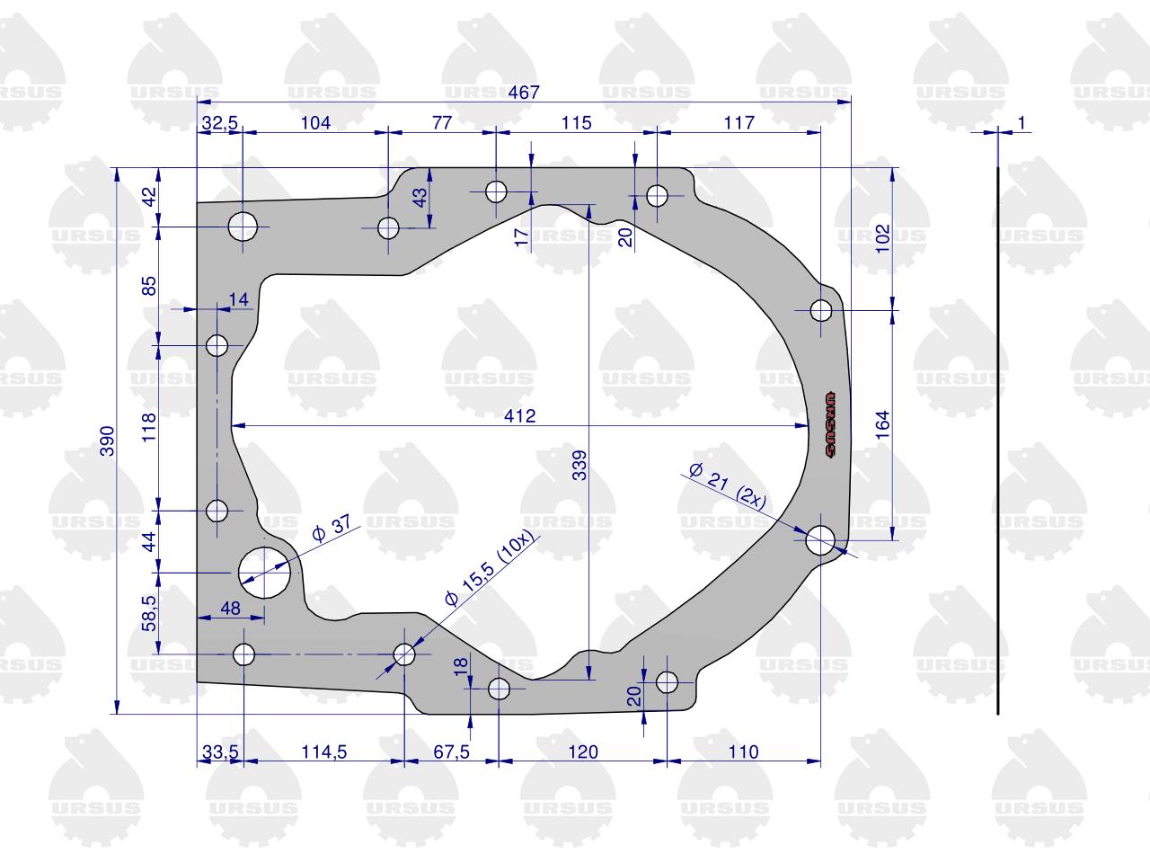 Komplet ( zestaw ) uszczelek skrzyni C-385 ORYGINAŁ URSUS
