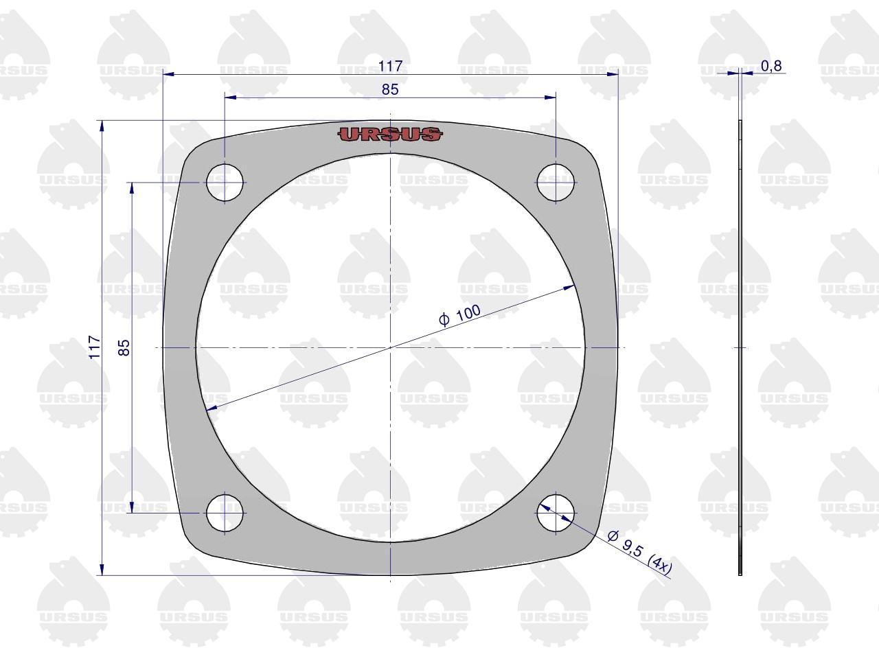 Uszczelka pokrywy łożysk sprzęgła krążelit 0.8mm C-385 ( sprzedawane po 10 ) ORYGINAŁ URSUS