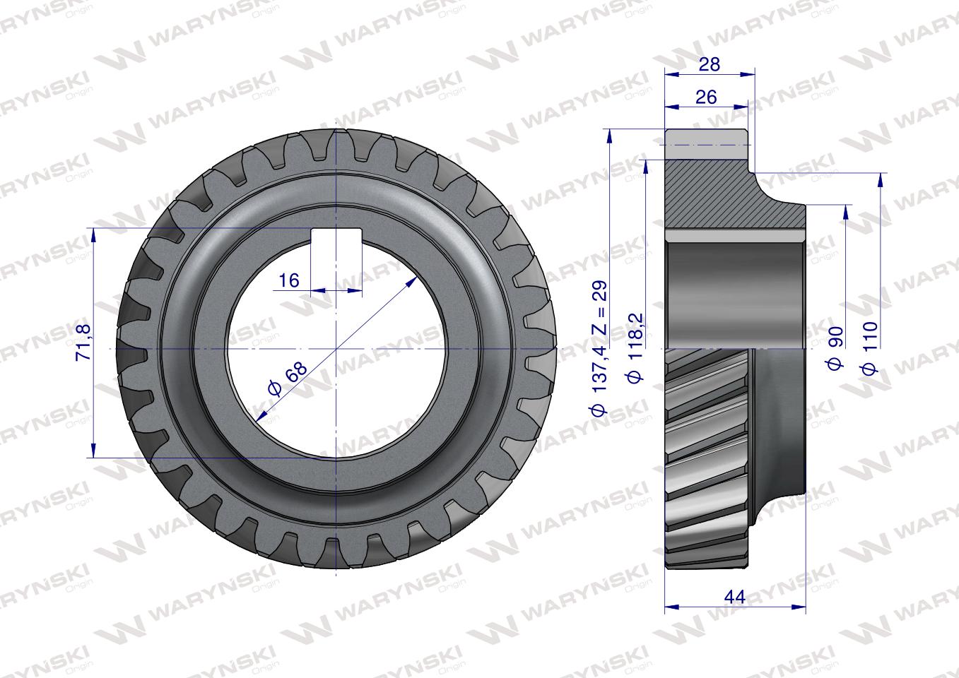 Koło napędzające II biegu 86120018 Z-29 C-385 WARYŃSKI