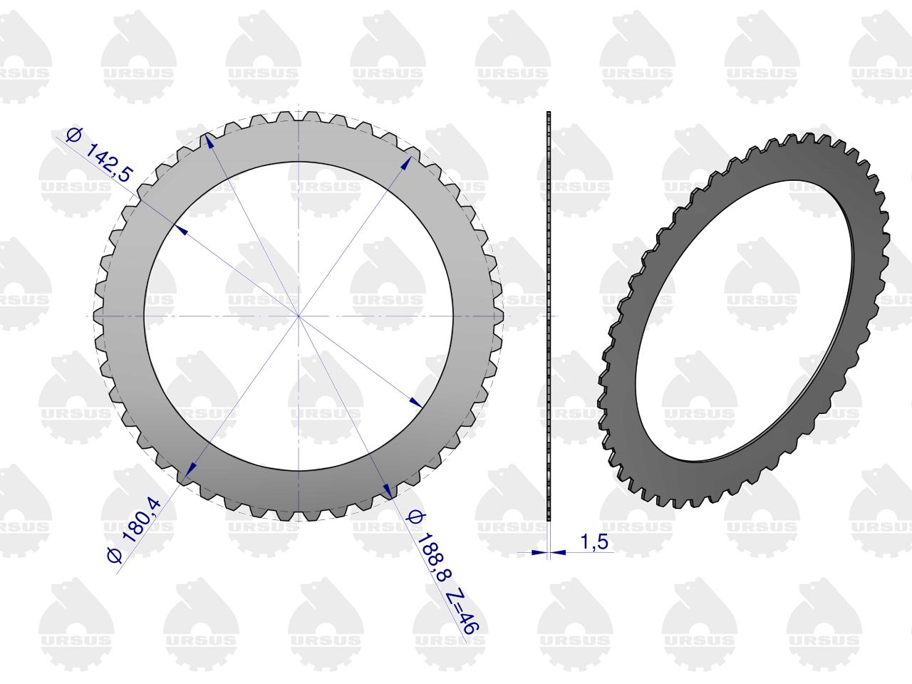 Tarcza dociskowa sprzęgła wzmacniacza momentu C-385 ORYGINAŁ URSUS