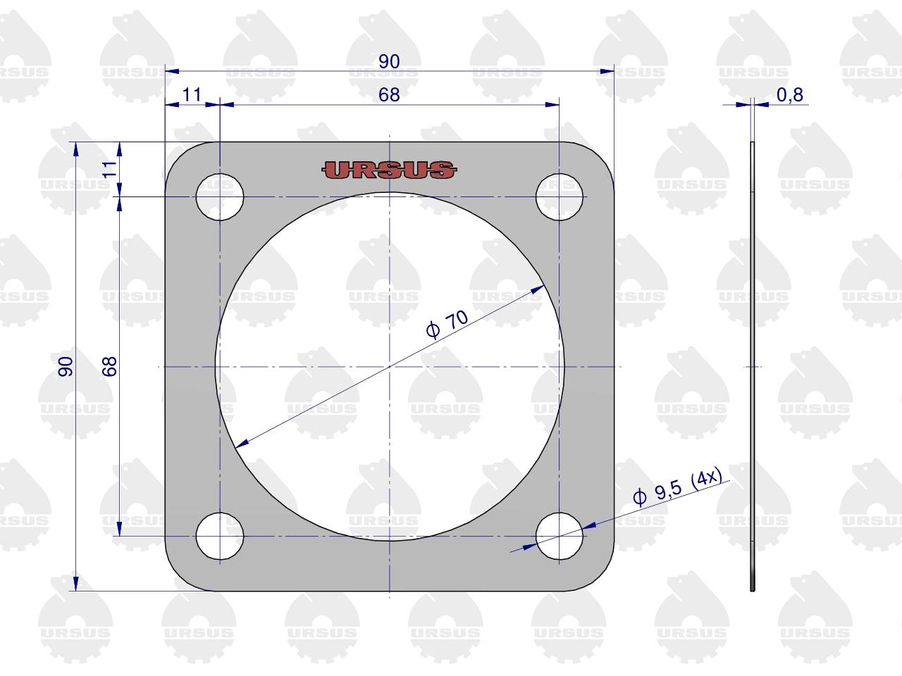 Uszczelka pokrywy skrzyni krążelit 0.8mm C-385 ( sprzedawane po 10 ) ORYGINAŁ URSUS