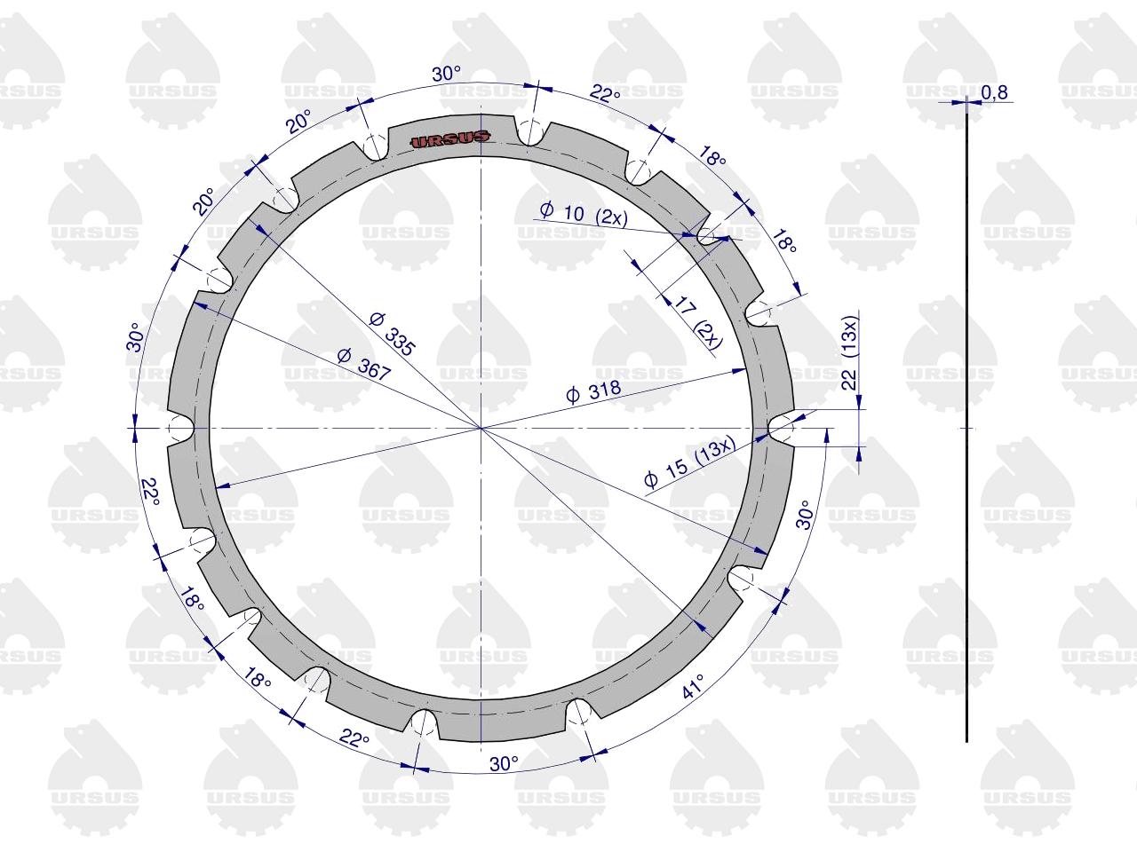 Uszczelka koła koronkowego zwolnicy krążelit 0.8mm C-385 ( sprzedawane po 5 ) ORYGINAŁ URSUS