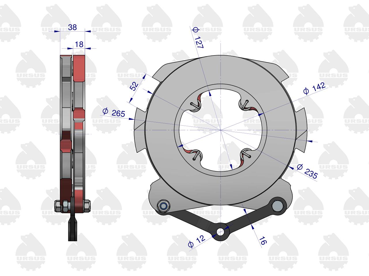 Hamulec tarczowy kompletny C-385 ORYGINAŁ URSUS