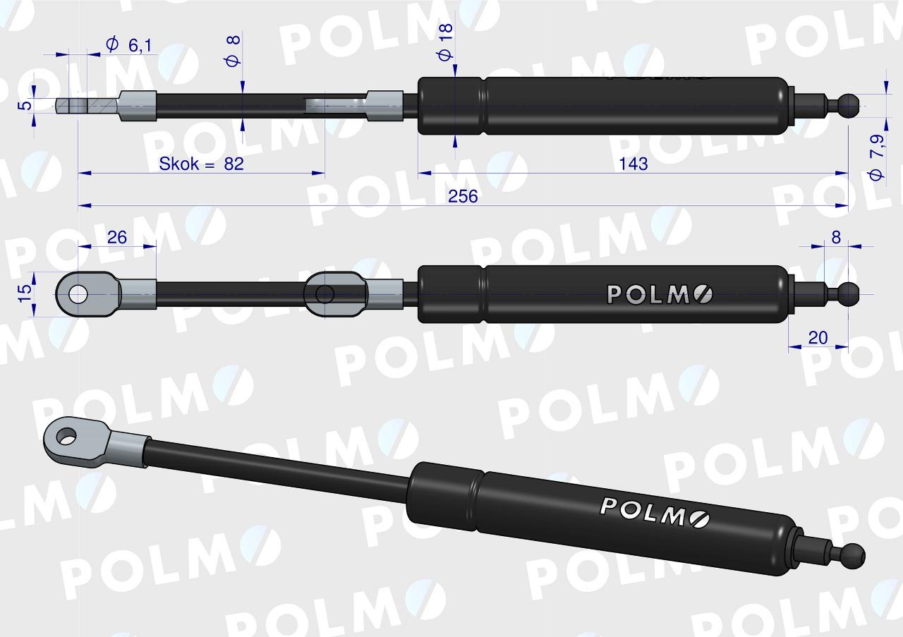 Siłownik szyberdachu New Holland 82002925 POLMO