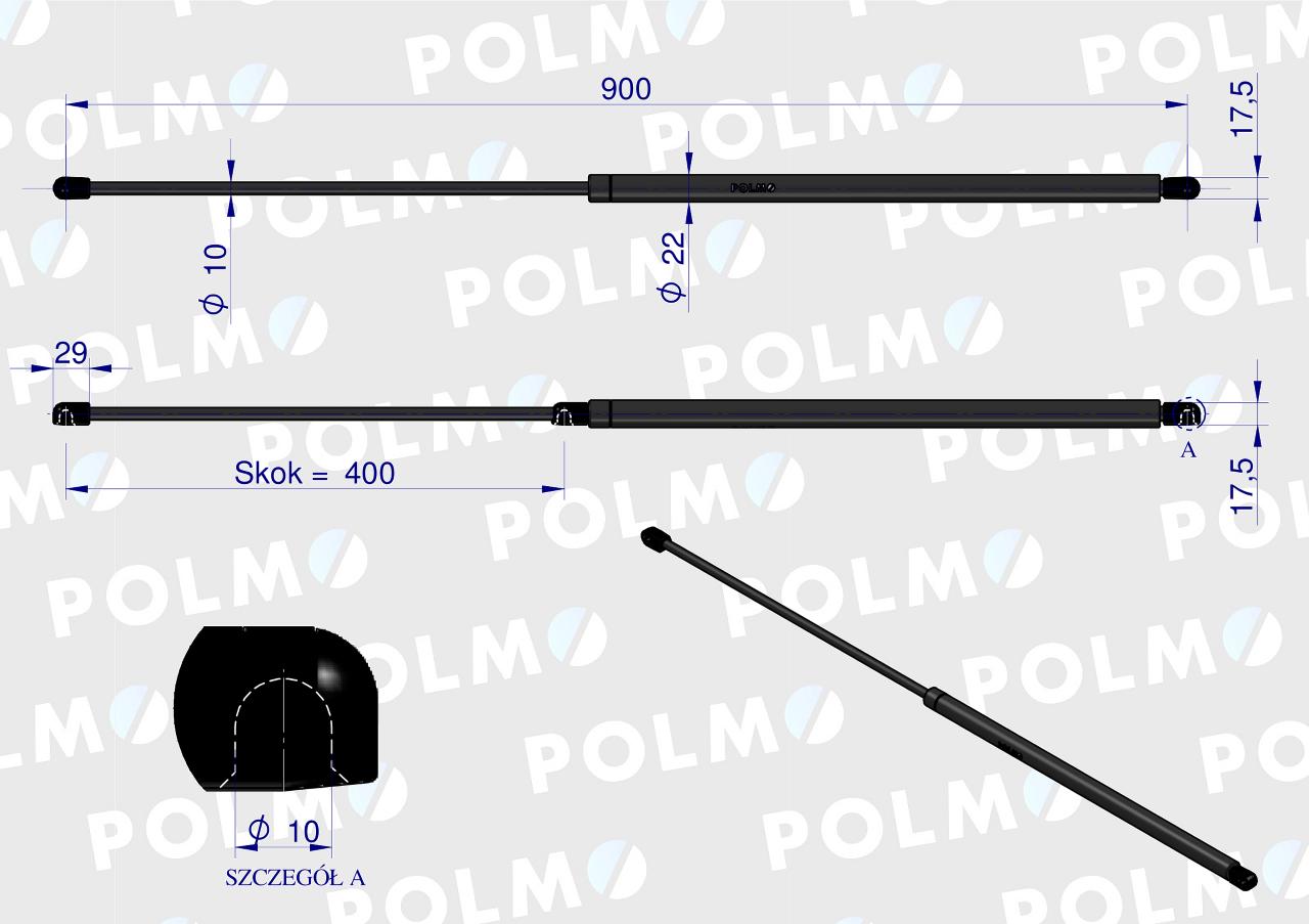 Siłownik podnoszenia maski New Holland 82007029 POLMO