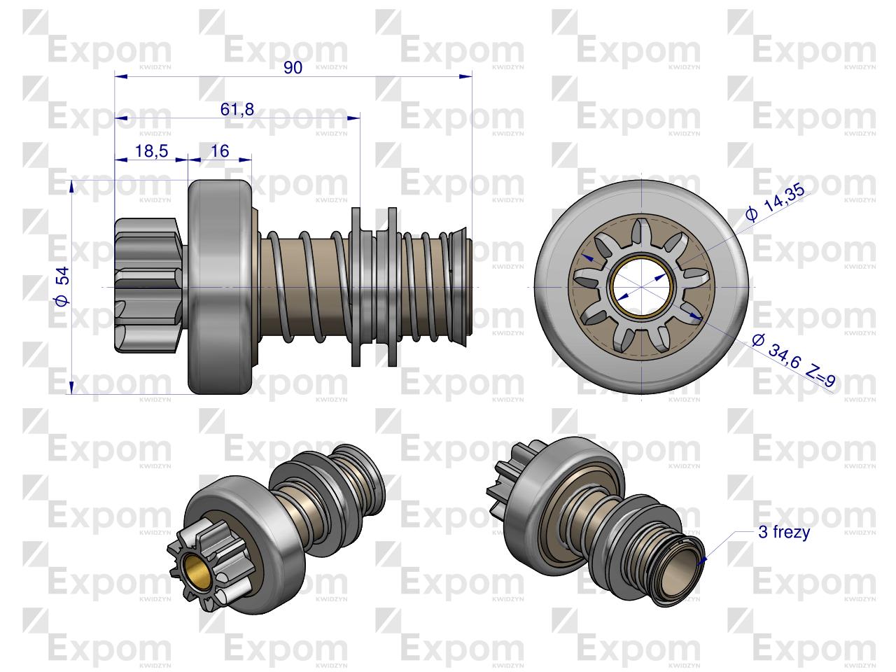 Zespół sprzęgający rozrusznika R-5 821.700.0EX EXPOM KWIDZYN eu 