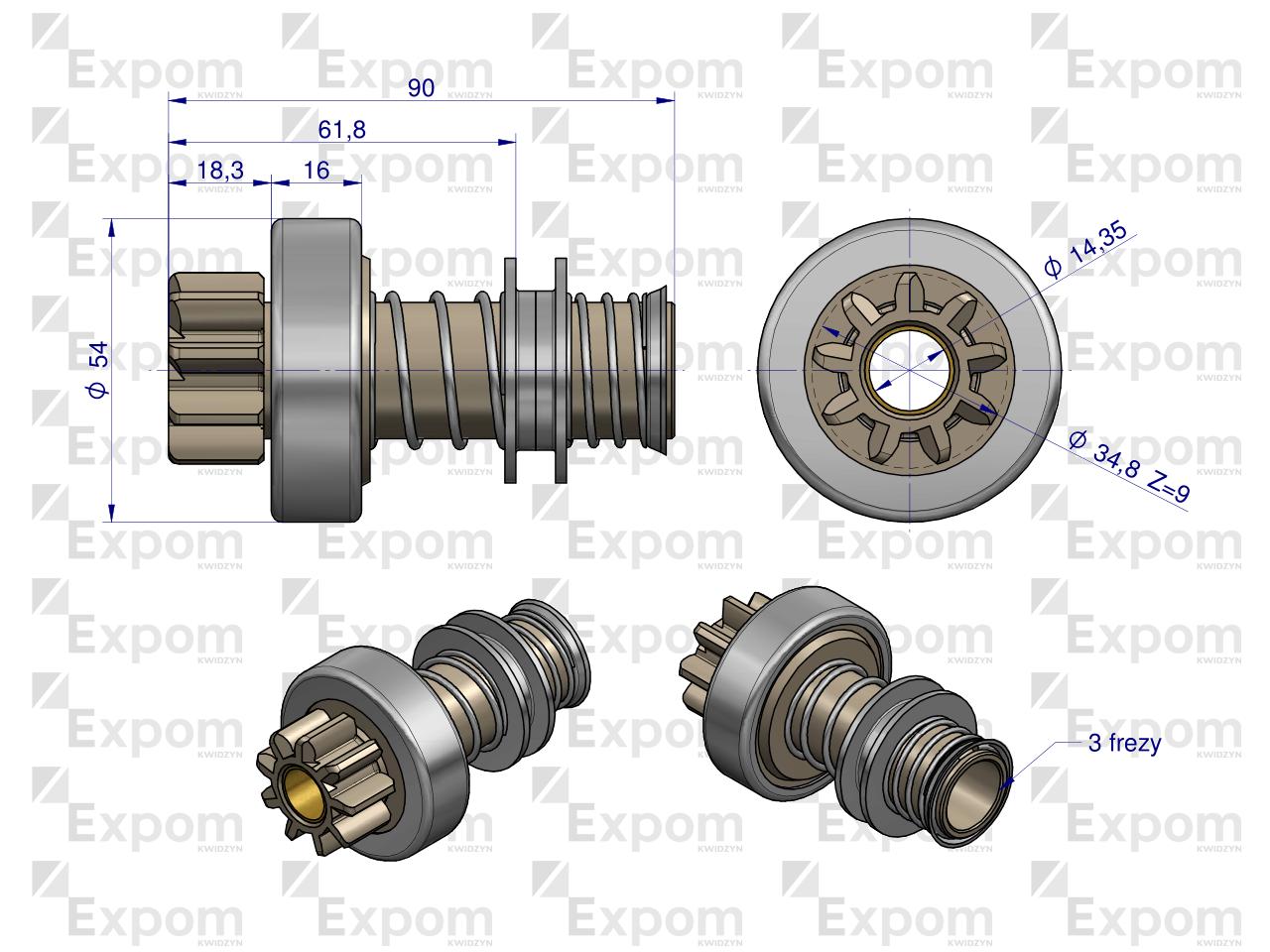 Zespół sprzęgający rozrusznika R-5C 826.700.0 EXPOM KWIDZYN eu 