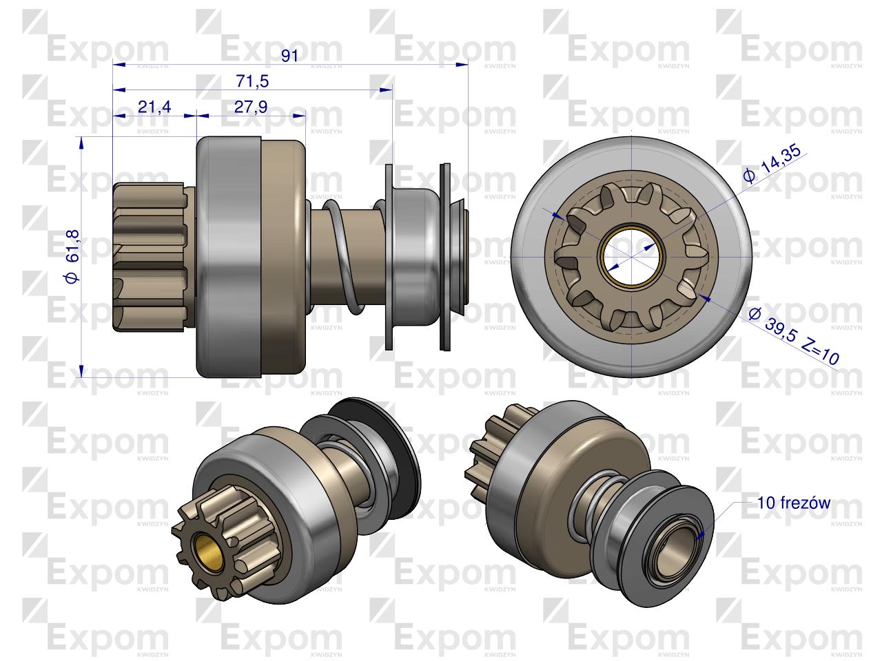 Zespół sprzęgający rozrusznika R-11H 863.700.0EX Mf-3 EXPOM KWIDZYN eu 